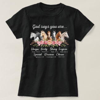 God Says You are Religious Inspirational Horse T-Shirt