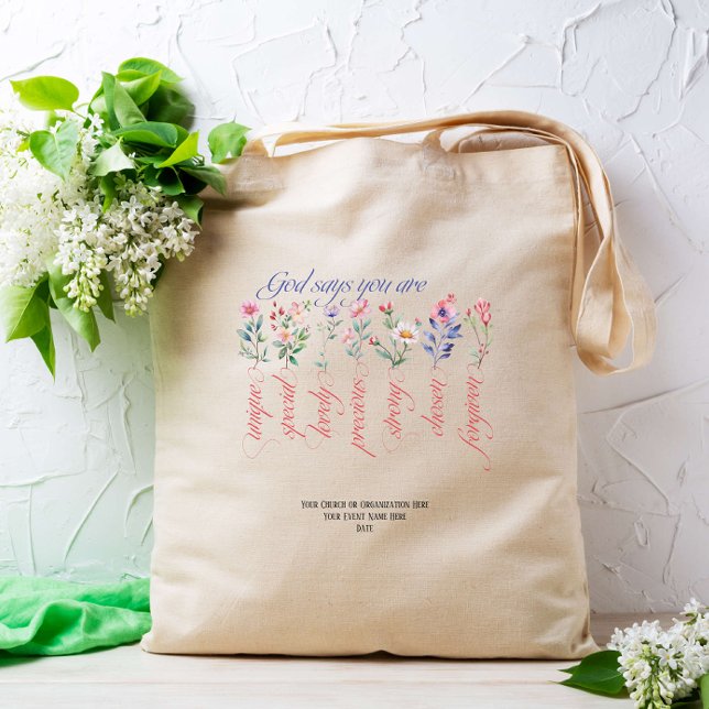 God Says You Are Sunday School Faith Bible Custom Tote Bag (Creator Uploaded)