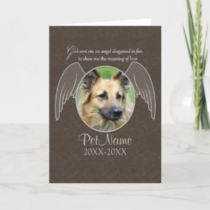God Sent an Angel Pet Sympathy Custom Card