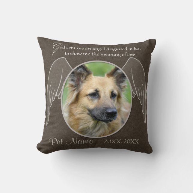 God Sent an Angel Pet Sympathy Custom Cushion (Front)