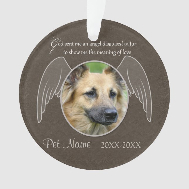 God Sent an Angel Pet Sympathy Custom Ornament (Front)