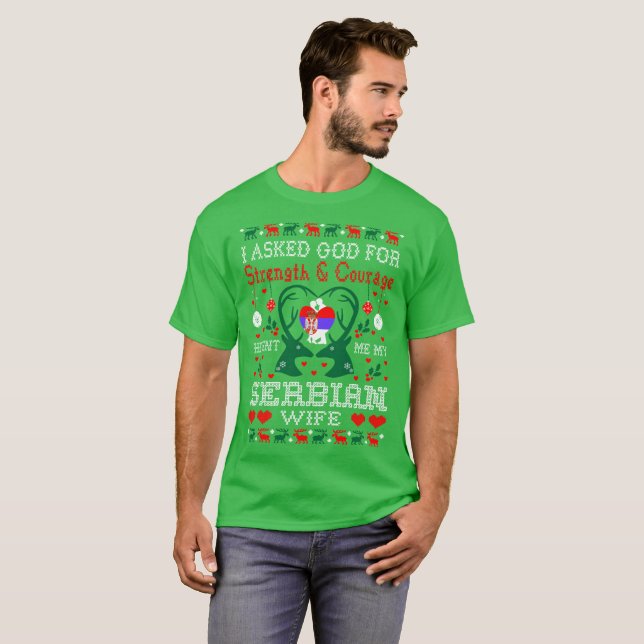 God Sent Serbian Wife Christmas Ugly Sweater Shirt (Front Full)