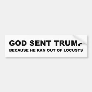 God Sent Trump Because He Ran Out Of Locusts Bumper Sticker