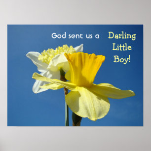 God sent us a Darling Little Boy! art print Spring