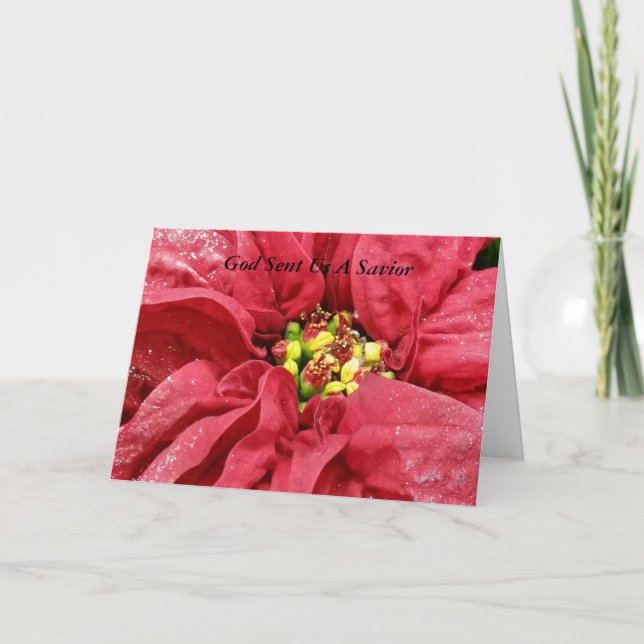 God sent us a saviour holiday card (Front)