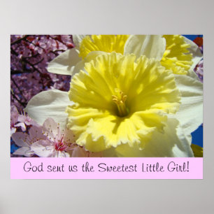 God sent us the Sweetest Little Girl! Baby's art Poster