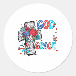 God Shed His Grace On Thee Jesus Christ American 4 Classic Round Sticker