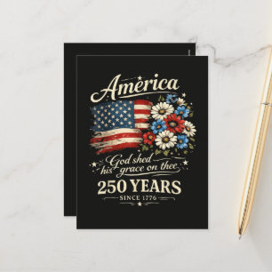 God Shed His Grace On Thee USA 250th Anniversary Holiday Postcard