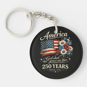 God Shed His Grace On Thee USA 250th Anniversary Key Ring