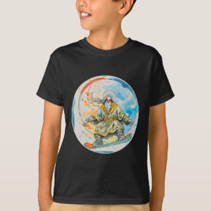 God Snowboarding With Jesus Christ Prayer Lord Chu T-Shirt
