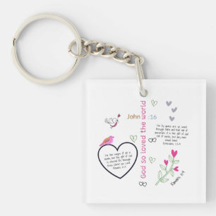 God so Loved the World Christian Shirt Key Ring