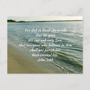 God So Loved the World Church Service  Holiday Postcard