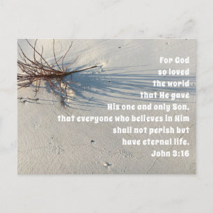 God So Loved the World Church Service  Holiday Postcard