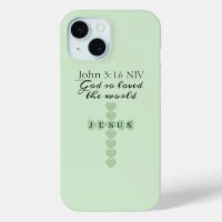 God So Loved the World Green Heart Cross