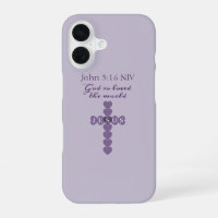 God So Loved the World Lavender Heart Cross