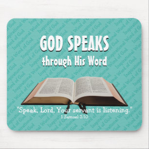 GOD SPEAKS Bible Year 2020 Custom Scripture Aqua Mouse Pad