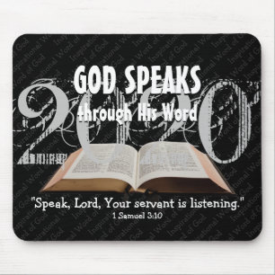 GOD SPEAKS Bible Year 2020 Custom Scripture Black Mouse Pad