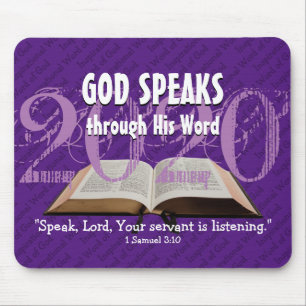 GOD SPEAKS Bible Year 2020 Custom Scripture Purple Mouse Pad