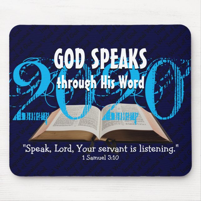 GOD SPEAKS Bible Year 2020 Customised Scripture Mouse Pad (Front)