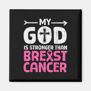 God Stronger Breast Cancer Awareness Christian Rel Magnet