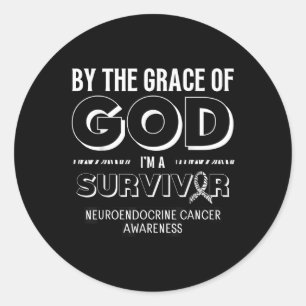 God Survivor Neuroendocrine Cancer Awareness Classic Round Sticker