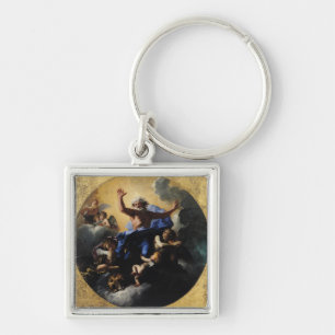 God the Father Carried by Angels Key Ring