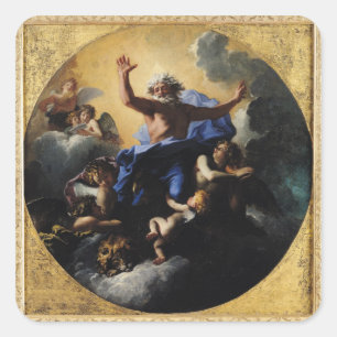 God the Father Carried by Angels Square Sticker
