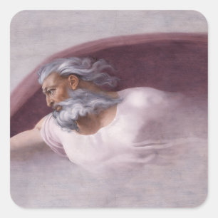 God the Father Renaissance Devotional Design Square Sticker