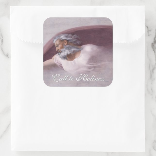 God the Father Renaissance Devotional Design Square Sticker (Bag)