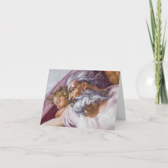 God the Father, Sistine Chapel by Michelangelo Thank You Card (Front)