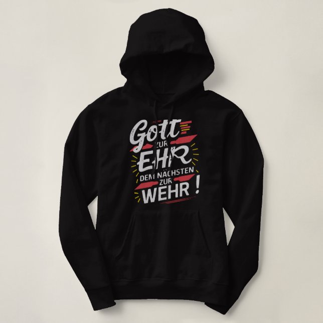 God to the neighbor to the fire hoodie (Design Front)