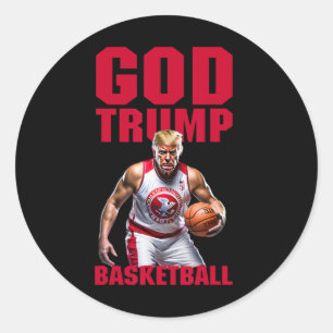 God Trump Sketll Funny Trump Patriotic Republican  Classic Round Sticker