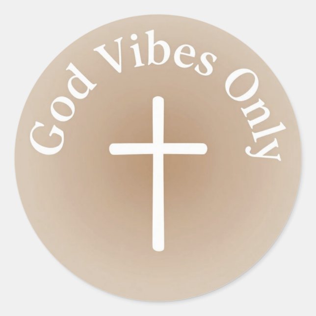God Vibes Only Classic Round Sticker (Front)