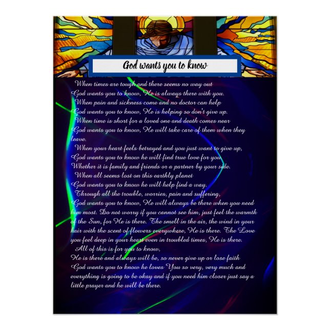 God wants you to know poster (Front)