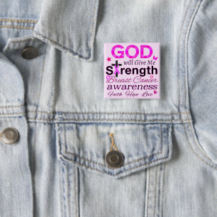GOD Will Give Me Strength 15 Cm Square Badge