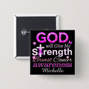 GOD Will Give Me Strength 15 Cm Square Badge