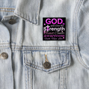 GOD Will Give Me Strength 15 Cm Square Badge