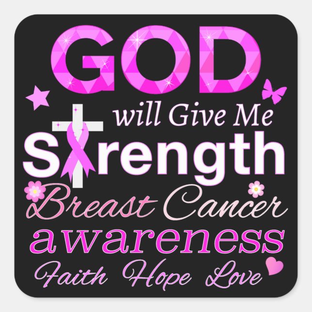 GOD Will Give Me Strength Square Sticker (Front)