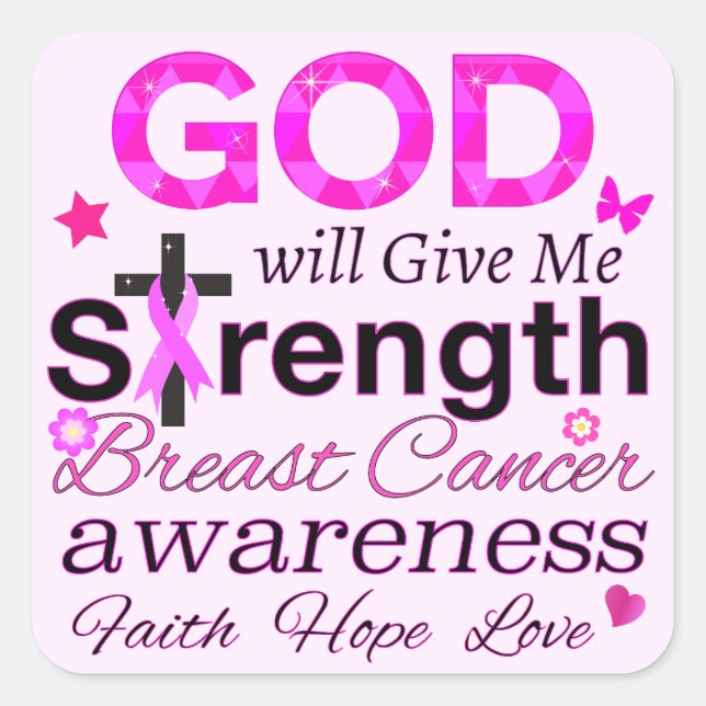 GOD Will Give Me Strength Square Sticker (Front)