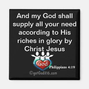 God will supply your need gotGod316.com Scripture Magnet