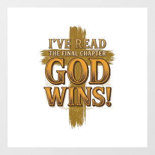 God Wins Christian Vintage Cross Typography Shirt_