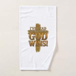 God Wins Christian Vintage Cross Typography Shirt_ Hand Towel