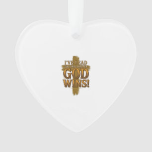 God Wins Christian Vintage Cross Typography Shirt_ Ornament