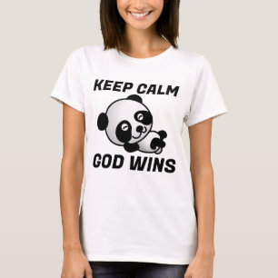 GOD WINS, Panda Bear Christian T-shirts