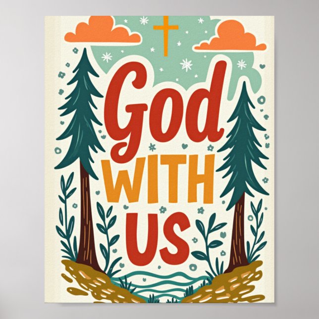 God With Us Christmas Wall Art (Front)