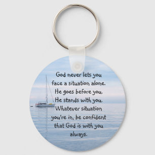 God With You Always Never Alone Inspirational  Key Ring