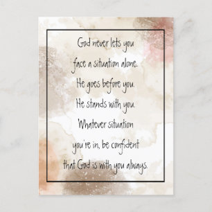 God With You Always Never Alone Inspirational   Po Postcard