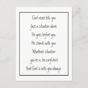 God With You Always Never Alone Inspirational   Postcard