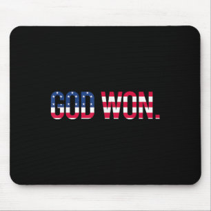 God Won Jesus Faith Over All Things Christian Quot Mouse Pad