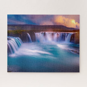 Godafoss Waterfall, Iceland Beautiful Landscape  Jigsaw Puzzle